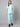 Stretchable (2Way) Female Aqua Blue Mandarin Neck With Jogger Scrub Set