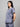 Stretchable (2Way) Female Denim Blue Texture V-Neck Scrub Top