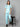 Stretchable (2Way) Female Aqua Blue V-Neck With Jogger Scrub Set