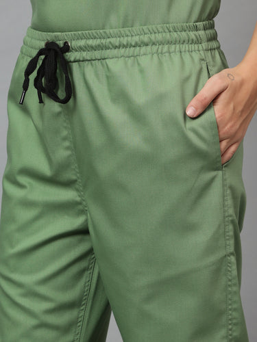 Stretchable (2Way) Women Pista Green Jogger