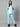 Stretchable (2Way) Female Aqua Blue Mandarin Neck With Straight Pant Scrub Set