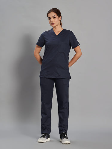 Move Lite Women Ink Blue V Scrub Set