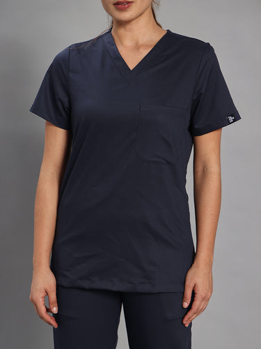 Move Lite Women Ink Blue V Scrub Set