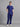 Stretchable (4Way) Royal Blue Women Flex Zip Neckline Top With Straight Pants