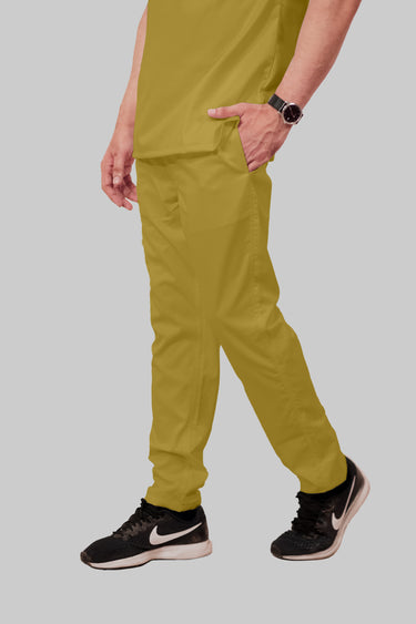 Stretchable (2Way) Male Mustard Straight Scrub Pant