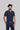 Stretchable (4Way) Male Navy Blue Mandarin Neck with Jogger Scrub Set