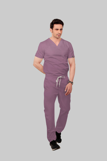 Stretchable (2Way) Male Lilac Straight Scrub Pant