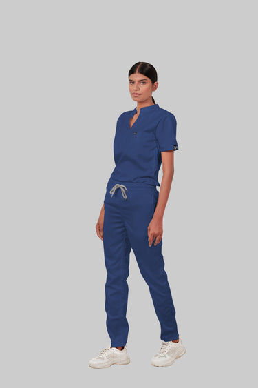 Stretchable (4Way) Female Royal Blue Straight Scrub Pant