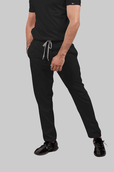 Stretchable (4Way) Male Black Straight Scrub Pant