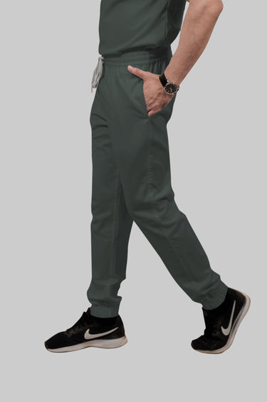 Stretchable (2Way) Female Bottle Green Mandarin With Jogger Scrub Set