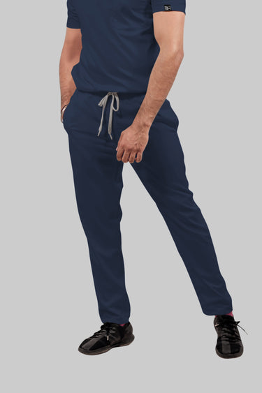 Stretchable (4Way) Male Navy Blue Straight Scrub Pant