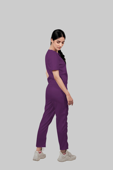 Stretchable (2Way) Women Purple Straight Scrub Pant