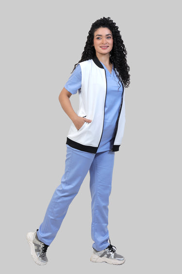 Women White Sleeve-less Jacket