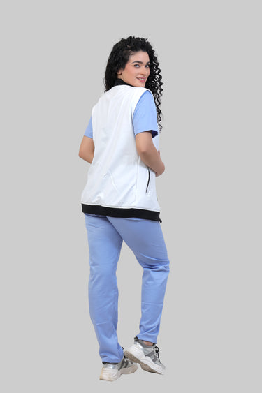 Women White Sleeve-less Jacket