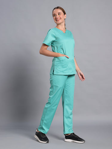 Move Lite Women Matcha Mist (Core V Neck) Scrub Set
