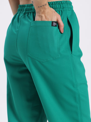 Stretchable (4Way) Female Sea Green Straight Scrub Pant
