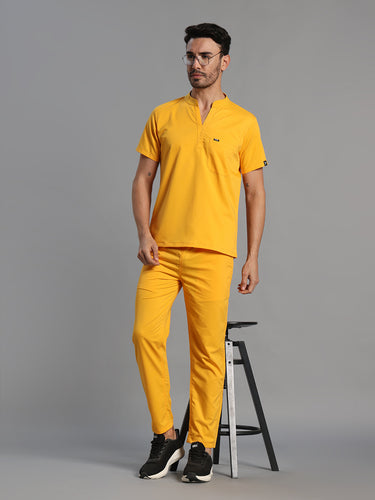 Move Lite Men Marigold (Mandarin Neck) Scrub Set