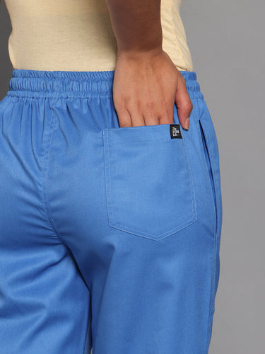 Stretchable (2Way) Male Light Blue Straight Scrub Pant