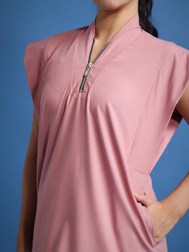 Monarch 4way Stretchable (Dusty Pink) With Flared Pant Set