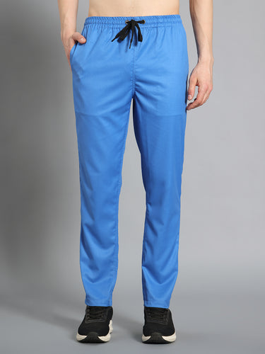Stretchable (2Way) Male Light Blue Mandarin Neck With Straight Pant Scrub Set