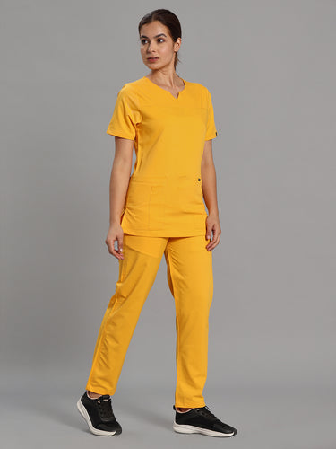 Move Lite Women Marigold (Core V Neck) Scrub Set
