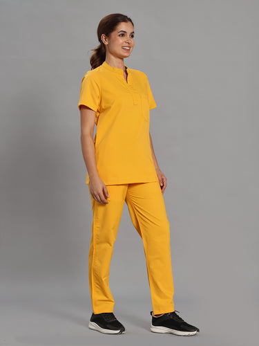 Move Lite Women Marigold Mandarin Scrub Set