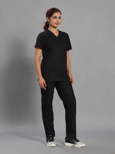 Move Lite Women Black V Scrub Set