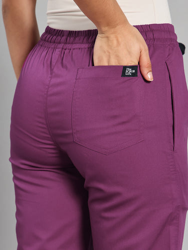 Move Lite Women Plum (Soft V Neck) Scrub Set