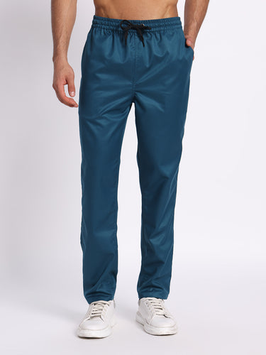 Stretchable (2Way) Male Forest Green Mandarin Neck With Straight Pant Scrub Set