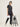 Stretchable (4Way) Female Charcoal Grey Mandarin Neck With Jogger Scrub Set