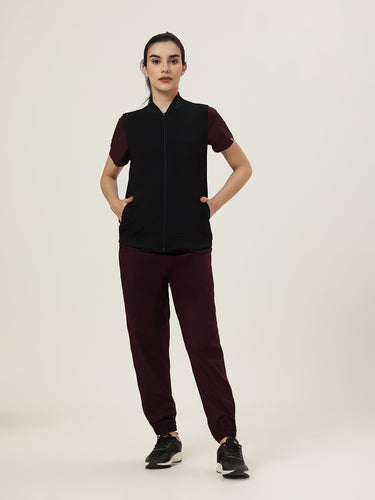 Women Black Sleeve-less Jacket