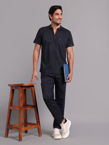 Move Lite Men Ink blue (Mandarin Neck) Scrub Set