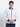 Men Classic White Fabric & Black Rib Jacket