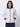 Women Classic White Fabric & Black Rib Jacket