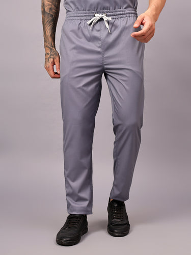 Stretchable (2Way) Male Graphite V-Neck With Straight Pant Scrub Set