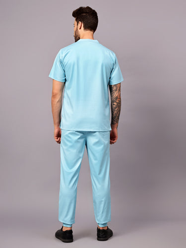Stretchable (2Way) Male Aqua Blue Jogger