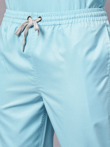 Stretchable (2Way) Male Aqua Blue Jogger