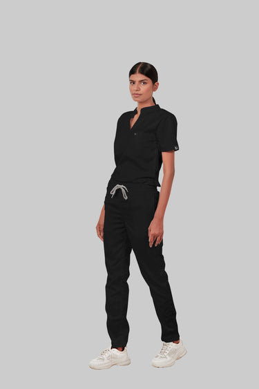 Stretchable (4Way) Female Black Straight Scrub Pant