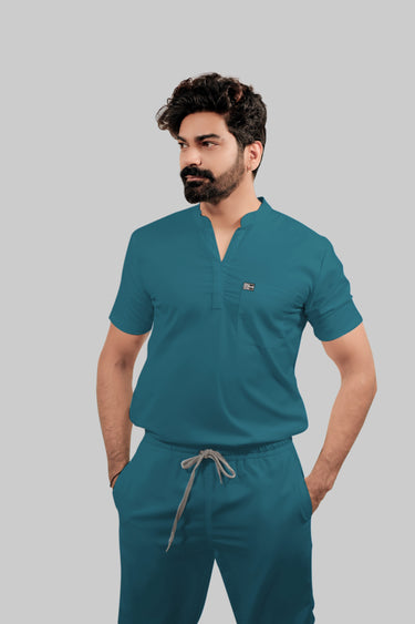 Stretchable (4Way) Male Peacock Blue Jogger