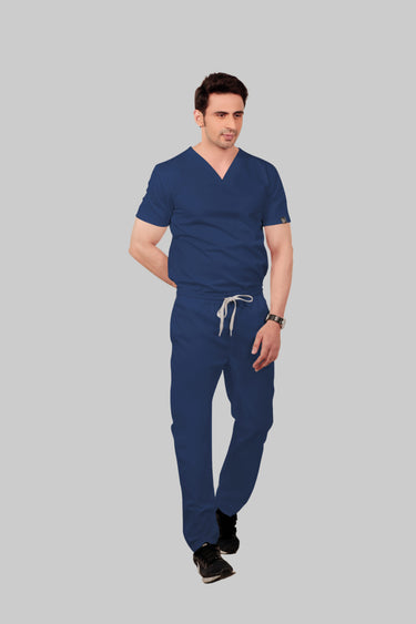 Stretchable (2Way) Male Navy Blue Straight Scrub Pant