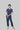 Stretchable (2Way) Female Navy Blue V-Neck With Straight Pant Scrub Set