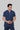 Stretchable (2Way) Male Navy Blue Mandarin Neck Scrub Top