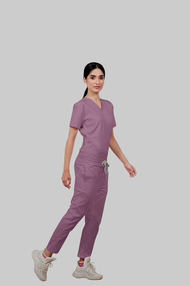Stretchable (2Way) Female Lilac Straight Scrub Pant