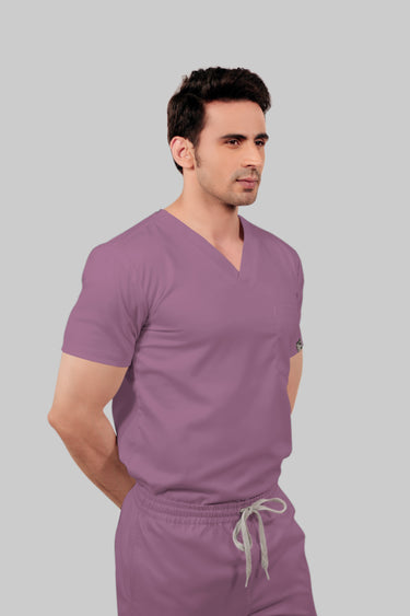 Stretchable (2Way) Male Lilac Straight Scrub Pant