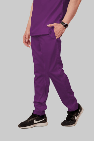 Stretchable (2Way) Male Purple Straight Scrub Pant