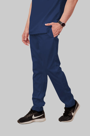 Stretchable (2Way) Male Navy Blue Straight Scrub Pant