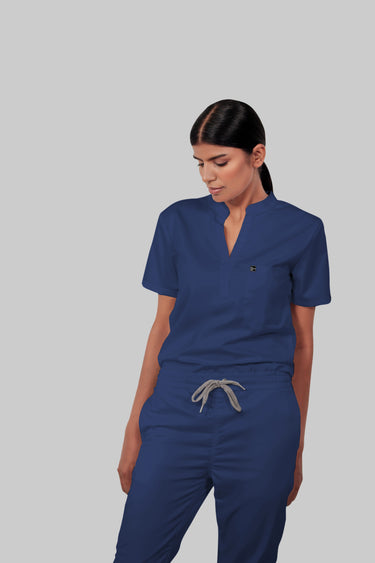 Stretchable (4Way) Female Royal Blue Straight Scrub Pant
