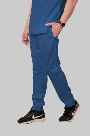Stretchable (2Way) Male Steel Blue Straight Scrub Pant