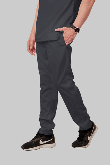 Stretchable (2Way) Male Dark Gray Straight Scrub Pant