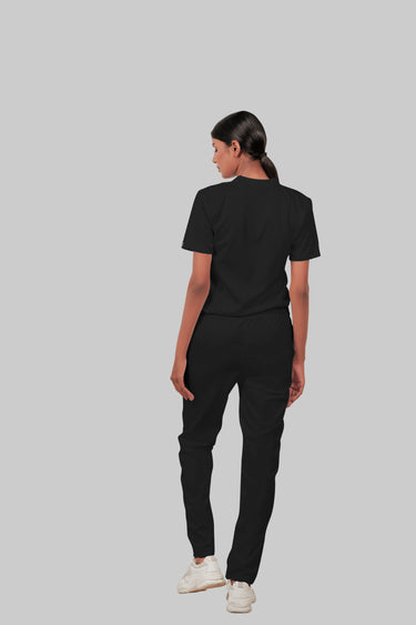 Stretchable (4Way) Female Black Straight Scrub Pant
